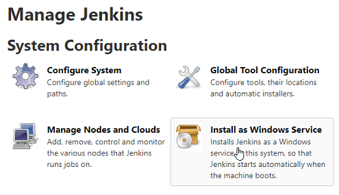 从Manage 必威国际有限公司Jenkins中安装Jenkins作为服务